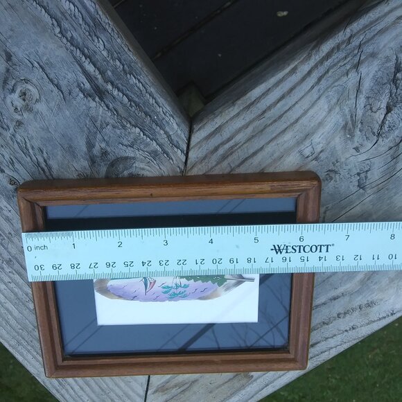 Vintage framed under glass painted feather artist sign from Costa Rica sail boat - Picture 15 of 15